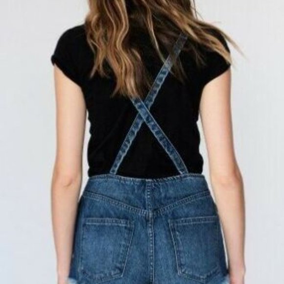 Free People Strappy Denim Shortall - Picture 4 of 13